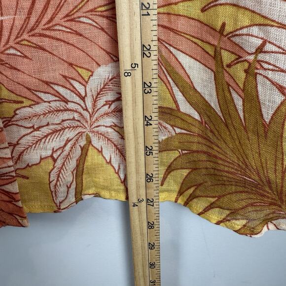 Tahari Women 100% Linen Tropical Button Up Shirt M Multicolor Beachy Flax Resort - Picture 7 of 7